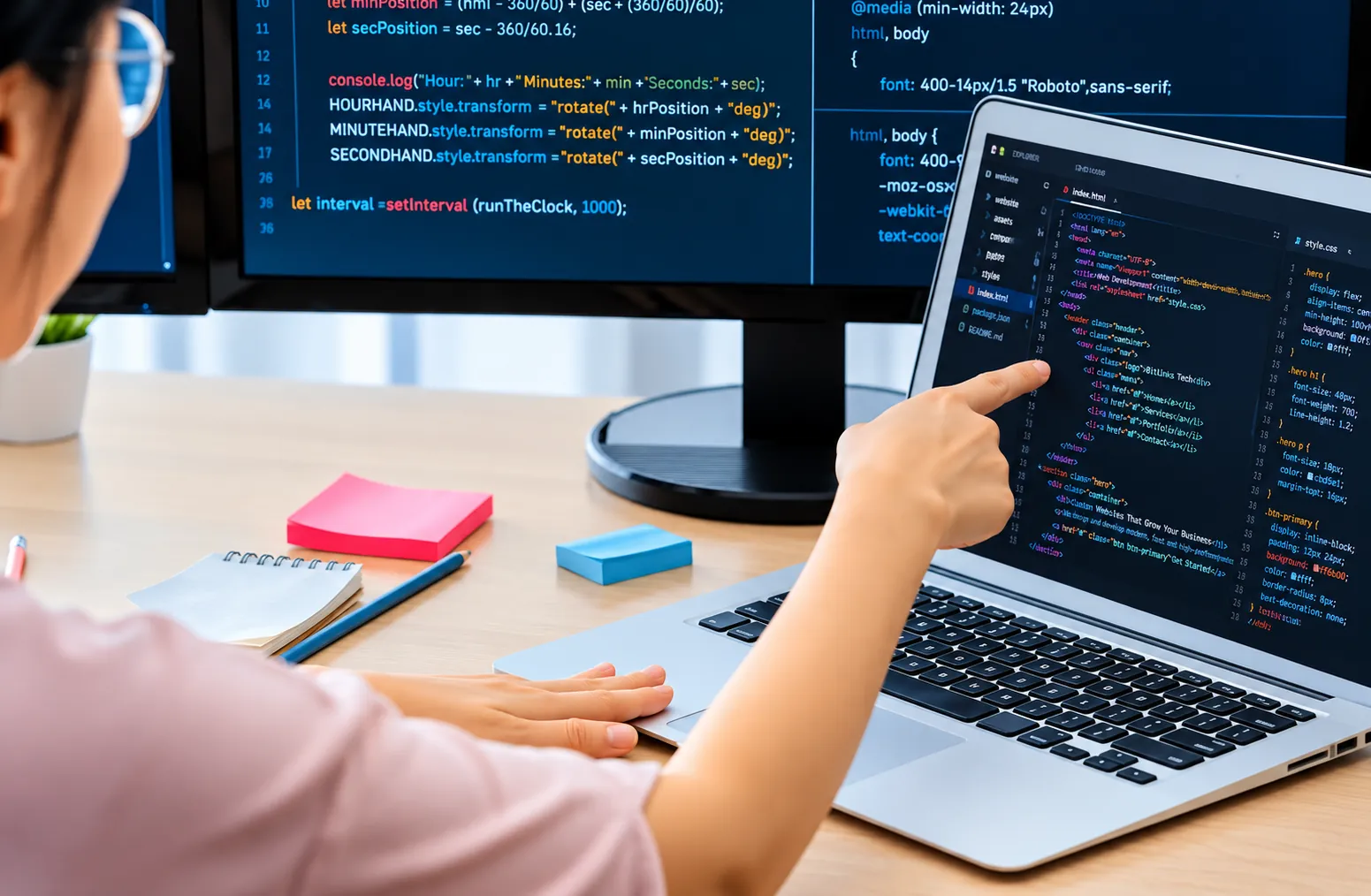 Developer building a fast, SEO-ready website