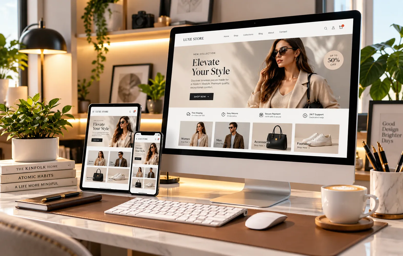 Responsive website on desktop, tablet and phone for a Milton Keynes business